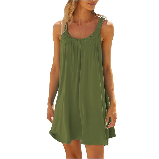 Pompotops Robe de Plage pour Femme, Paréo de Bikini, Tenue de Plage, Décontractée, Vacances, Courte, d'Été, Dos Nu