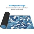 thumbnail image 4 of Japanese Blue and White Wave Extended Mouse Pad 31.5x11.8 Inch Wave Desk Mousepad Extended Large Non-Slip Rubber Base Waterproof Big Keyboard Mat with Stitched Edges for Gaming and Office, 4 of 5