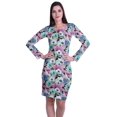 thumbnail image 1 of Moomaya Womens Full Sleeve Printed Midi Length Printed Bodycon Dress, 1 of 6