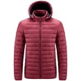 thumbnail image 4 of hoksml Men's Detachable Hood Puffer Jacket with Slash Pockets Solid Color Zip-Front Quilted Coat for Winter Warmth, 4 of 4
