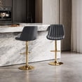 thumbnail image 4 of CorLiving Arwen Set of 2 Faux Leather Upholstered Adjustable Height Gold Base Indoor Barstools, 4 of 7