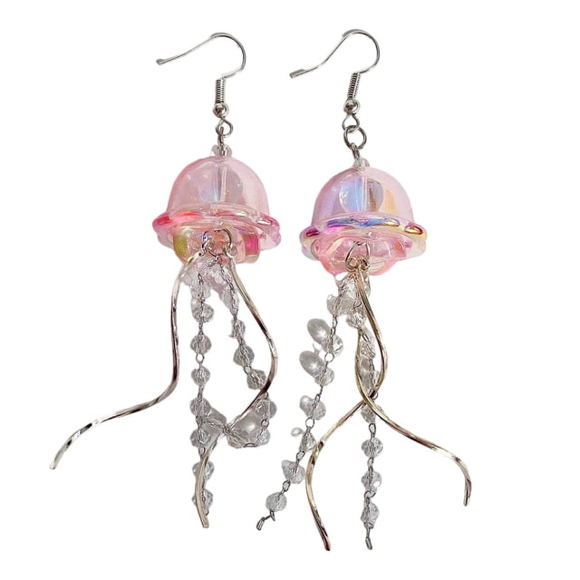 Earrings For Women Clear Resin Dangling Drop Earrings Handmade Boho Transparent Fringe Statement Jewelry