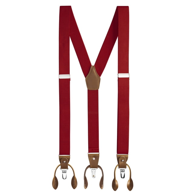 Buyless Fashion Suspenders For Men - 48" Adjustable Straps 1 1/4" - Y Back With Clips And Buttons