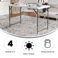 thumbnail image 2 of 24''W x 48''L Height Adjustable Bi-Fold Granite White Plastic Folding Table, 2 of 9