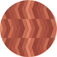 thumbnail image 1 of Ahgly Company Tapis Rond Lavable en Machine Intérieur Transitionnel Orange Vif, 3 Pieds Rond, 1 of 7