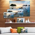thumbnail image 3 of Boat Docked at Beautiful Sunset - Seashore Canvas Art Print, 3 of 4