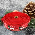 thumbnail image 3 of Visland 1 Roll Christmas Ribbon Festive Ornamental Lightweight Glittery Printed Gift Packing Decoration Ribbon for Party, 3 of 7