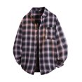 thumbnail image 1 of MeetoTime Long Sleeve Checked Shirts for Men Plaid Printed Lapel Button-Down Shirt Jacket, 1 of 3