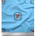 thumbnail image 1 of Soimoi polyester Crepe Fabric Square & Floral Artistic Printed Fabric 1 Yard 52 Inch Wide, 1 of 1