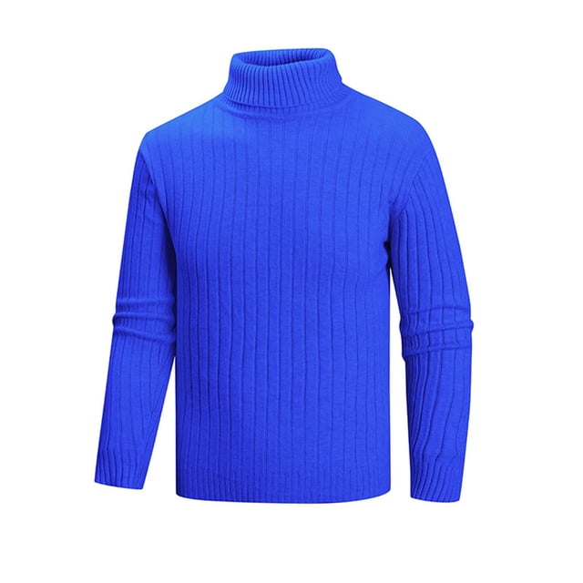 fatyb Chandail pour Hommes à Col Roulé Décontracté Tricoté Extensible à Manches Longues Hauts Chauds d'Automne Hiver pour Hommes