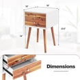 thumbnail image 2 of Gymax Table de Chevet en Bois 2 Pcs Table d'Extrémité Latérale Mi-Siècle avec 2 Tiroirs de Rangement Brun, 2 of 10