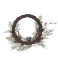 thumbnail image 3 of HOLIDAY TIME PINECONE BERRY WREATH, 3 of 5