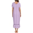 thumbnail image 4 of Timegard Longues Robes de Nuit pour Femmes Manches Courtes Col Rond Vêtements de Nuit Décontractés Amples Confortables Robe de Maison, 4 of 4