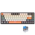 thumbnail image 1 of Graflsoa 68-Key GK-690 Mechanical Keyboard with Blue Switch, Gray & Yellow & Orange Mix, RGB Backlight, USB-C, Compact Design, 1 of 6