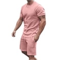 thumbnail image 1 of Ensemble 2 Pcs T-Shirts à Manches Courtes et Shorts de Sport Ajustés pour Hommes, 1 of 9