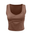 thumbnail image 5 of Yuyuzo Débardeurs Côtelés pour Femmes Sans Manches Col Rond Crop Tops Extensibles Slim Basiques, 5 of 5