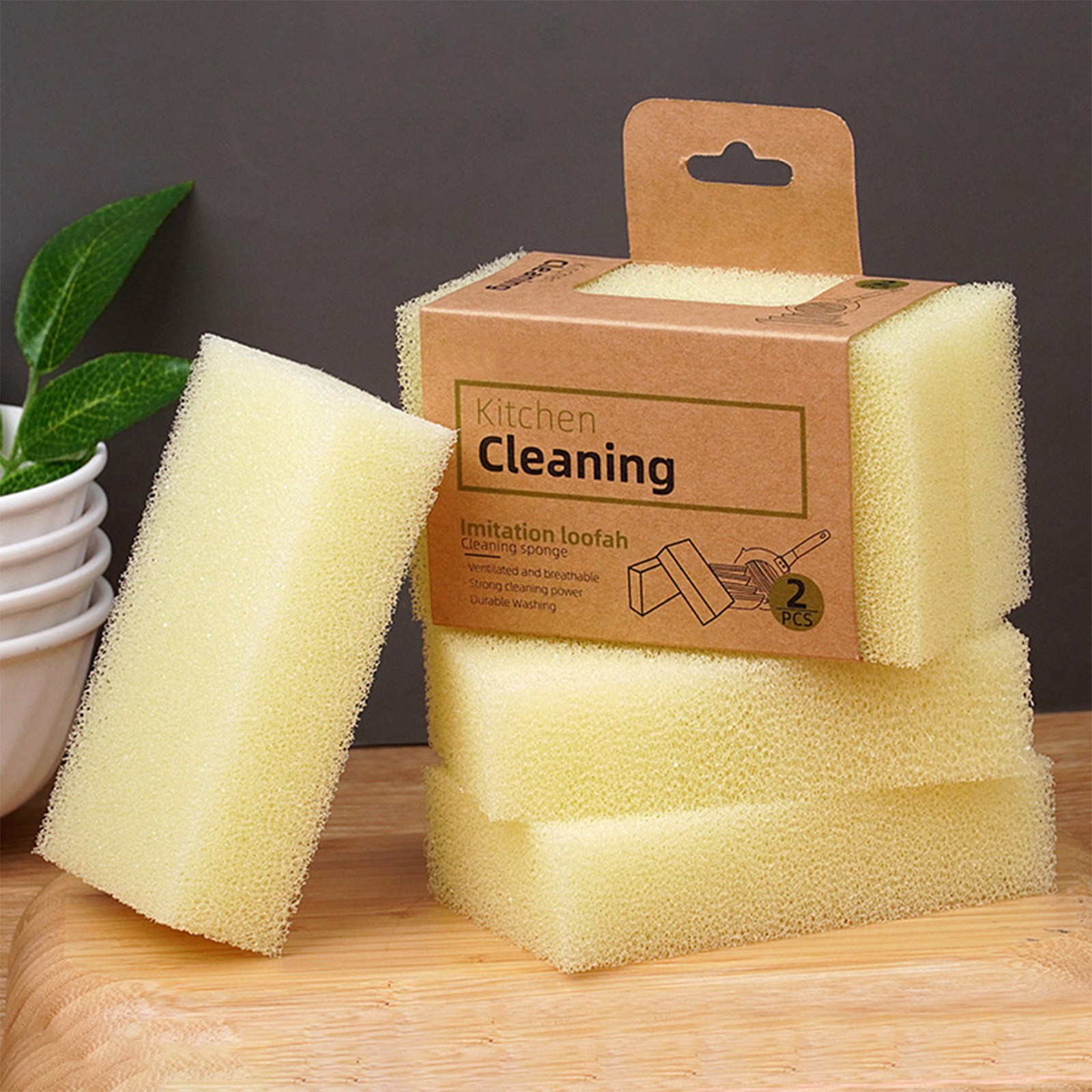 PEONAVET Sponge Wipe Sponge Wipe Sponge Scouring Pad Kitchen Dishwashing Brush Pot Cleaning Easily Removing Stains Non Greasy Sponge Brush