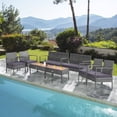 thumbnail image 1 of Costway 8PCS Patio Rattan Furniture Set Cushioned Chair Wooden Tabletop Gray, 1 of 10