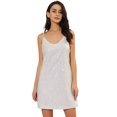 thumbnail image 1 of INSPIRE CHIC Robe d'Halloween pour Femme Paillettes Scintillantes Col en V Bretelles Ajustables Robe de Bal Courte Argent-Blanc Rose P, 1 of 6