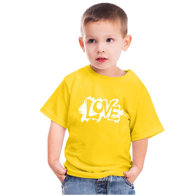 EGNMCR Blouses & Chemises à Manches Courtes Col Rond pour Tout-Petits Garçons Filles Mode Mignon Col Rond Imprimé Haut à Manches Courtes Blouse Fille