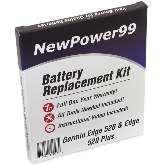 NewPower99 Battery Kit for Garmin Edge 520 and Edge 520 Plus with Tools, Video Instructions, Long Lasting Battery from NewPower99