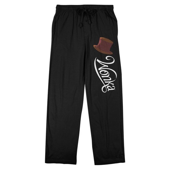 Willy Wonka & the Chocolate Factory (2023) Logo de Film et Haut-de-Forme Pantalon de Sommeil Graphique Noir pour Hommes - Grand