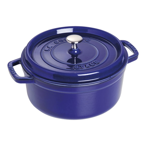 STAUB La Cocotte 5.25 L Cast Iron Round Cocotte, Dark-Blue