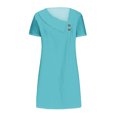thumbnail image 4 of Robe Mi-Mollet à Manches Courtes Unie pour Femmes, Mode Simple et Élégante Robe Mi-Mollet Unie pour Usage Quotidien Coupe Décontractée, 4 of 9