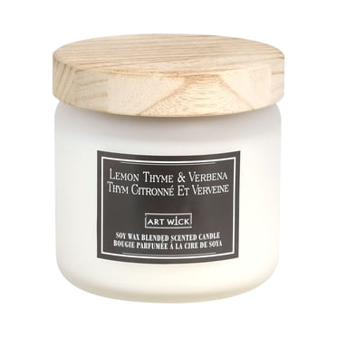 Art Wick 13.9OZ Lemon Thyme & Verbena Soy Wax Blended Scented Candle,1 cotton wick