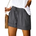 thumbnail image 1 of zanvin Women's Elastic Waist Drawstring Outdoor Sports Shorts, Gray, 1 of 6