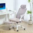 thumbnail image 2 of HOMCOM Chaise de Bureau Ergonomique, Chaise d'Ordinateur Inclinable en Maille, Gris, 2 of 10