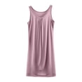 thumbnail image 1 of Wdfiry Nuisette pour Femmes en Modal Grande Taille Sans Manches Débardeur Robe de Nuit Couleur Unie Décontractée Froncée Longue Robe de Nuit Tenue d'Intérieur, 1 of 3