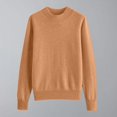 thumbnail image 1 of VgaVtl Cotton Womens Sweater Turtleneck Long Sleeve Womens Sweaters Fall Gold Relaxed Fit Knit Solid Color Layering Sweaters, 1 of 7