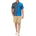 thumbnail image 2 of INSPIRE CHIC Men's Shirts Short Sleeve Summer Cotton Patchwork Button Down Shirts M Sky Blue, 2 of 6