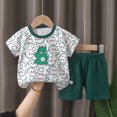 thumbnail image 1 of Shorts en Coton pour Garçons Ensemble Deux Pièces Été Coton Imprimé T-Shirt à Manches Courtes Col Rond + Shorts, 1 of 3