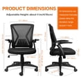 thumbnail image 2 of Qoroos Mesh Office Chair Ergonomic Mid Back Swivel Black Mesh Desk Chair Flip Up Arms with Lumbar Support Computer Chair Adjustable Height Task Chairs, 2 of 2