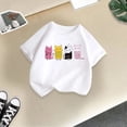 thumbnail image 5 of PMVFHDE T-Shirts d'Été pour Filles T-Shirt Mignon à Motif pour Fille Col Rond Manches Courtes T-Shirt Décontracté d'Été Blanc, 3-4 Ans, 5 of 5