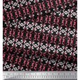 thumbnail image 2 of Soimoi Black Rayon Fabric Filigree Damask Printed Craft Fabric by the Yard 56 Inch Wide, 2 of 3