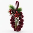 thumbnail image 3 of Holiday Time CS Flocked Red Bell Wreath Ornament, 11cm, Christmas Ornament, 3 of 4