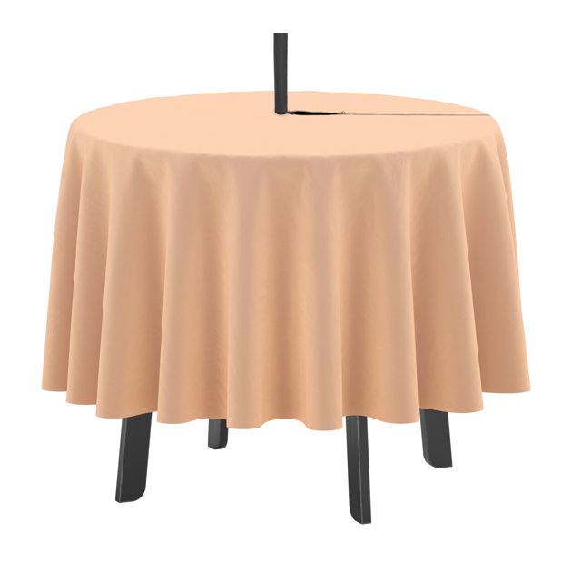 Nappe ronde d'intérieur/extérieur de Vargottam Nappe ronde de 58 pouces avec le parapluie, nappes imperméables zippées de patio, couvertures de table de printemps/été pour la pêche de table circulaire/BBQs/Picnic-Light