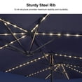 thumbnail image 4 of PURPLE LEAF 15ft Patio Market Umbrella with Solar LED and Base Double-Sided Pool Umbrellas for Pool Beach Deck Backyard Navy Blue, 4 of 9
