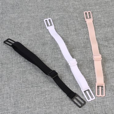 Bra Shoulder Straps 3 Pair Bra Strap Clips Elastic Non-slip Strap Holder (Black & Skin-Color & White)