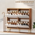 thumbnail image 4 of HOMCOM Shoe Cabinet with 4 Flip Drawers and Adjustable Shelves, Natural, 4 of 10