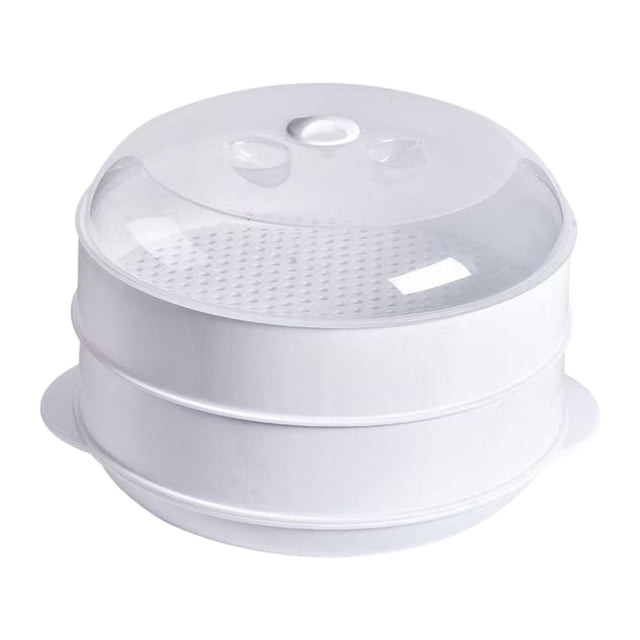 DOLITY Cuiseur Vapeur pour Micro-Ondes pour la Cuisson, Bol Vapeur compact en Matériau PP durable, Doté d'Un design à Double Couche avec Couvercle transparent Ventilé pour une Cuisson Uniforme. Idéal pour Cuire à la Vapeur des Légumes, des Viandes et des Fruits de Mer Sans Huile. Mesure 26,5 cm x 16 cm (10,43 Pouces x 6,30 Pouces).