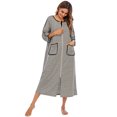 thumbnail image 3 of Xingzhi Polyester Robe de Nuit pour Femmes Décontractée de Remplacement à Manches Longues Automne Hiver Maison Bureau Peignoir Vêtement de Nuit Vêtements de Nuit Gris TTG, 3 of 6