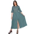 thumbnail image 1 of Moomaya Robe Kurti d'Été à Manches Courtes Imprimée, Tunique Ligne A pour Femmes, 1 of 5
