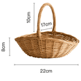 thumbnail image 4 of Wicker Basket with Handle, Wicker Shopping Basket, Gift Hamper Basket, Picnic Baskets, Kitchen Storage Basket- Small, 4 of 4
