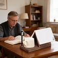 thumbnail image 3 of Fwttom Home Wooden Triangular Reading Shelf with Cup Base Book Wooden Ornament Solid Wood, 3 of 8