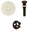 thumbnail image 1 of 16-in. W Round Bathroom Undermount Sink Set In Biscuit - Oil Rubbed Bronze Hardware - Overflow Drain Incl. AI-20612, 1 of 9