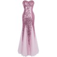 thumbnail image 1 of Angel Fashions Robe de Bal Sirène Fourreau en Tulle à Paillettes Cœur Sans Manches pour Femme, 1 of 6